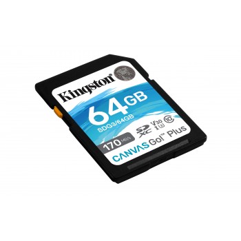 Kingston Canvas Go! Plus 64GB SD Clase 10 UHS-I SDG3 64GB