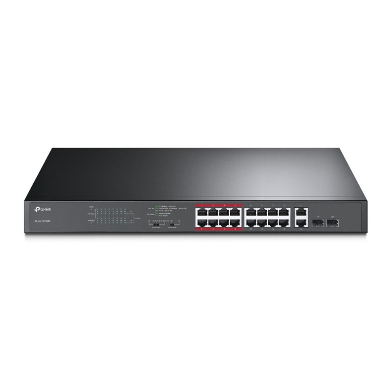 TP-LINK TL-SL1218MP No administrado (10 100 1000) Negro (PoE)