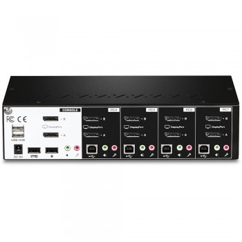 Trendnet TK-440DP interruptor KVM Negro, Plata