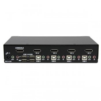 StarTech.com Conmutador Switch KVM 4 puertos Vídeo DisplayPort DP Hub Concentrador USB 2.0 Audio - 2 SV431DPUA