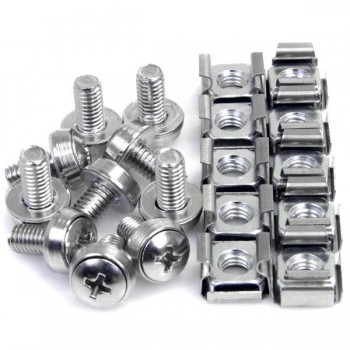StarTech.com Paquete de 50 Tornillos y Tuercas Enjauladas Cage Nuts M6 CABSCREWM6