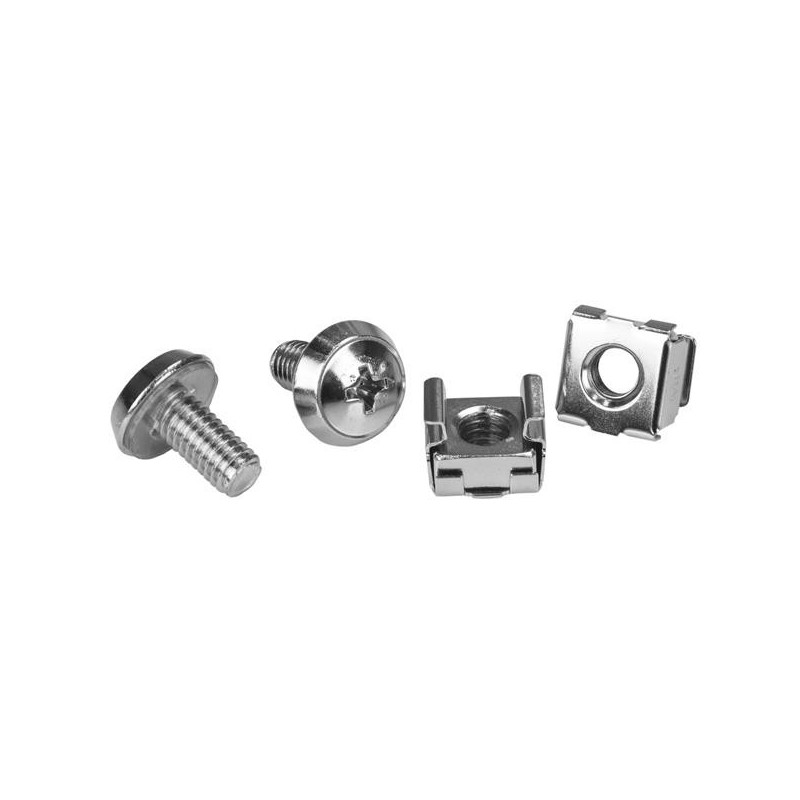 StarTech.com Paquete de 100 Tornillos y Tuercas Enjauladas Cage Nuts M6 CABSCREWM62