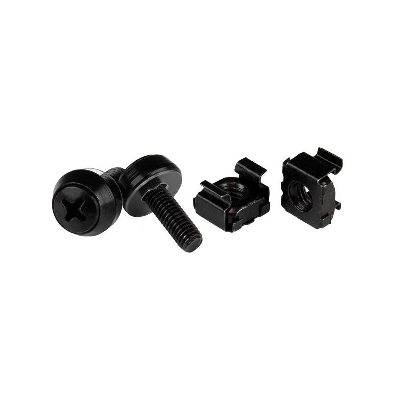 StarTech.com Paquete de 100 Tornillos y Tuercas Enjauladas Cage Nuts M5x12mm - Negro CABSCREWM52B