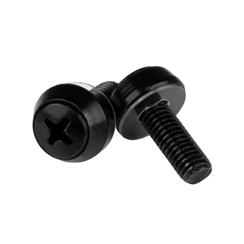 StarTech.com Paquete de 50 Tornillos de Montaje M6x12mm - Negro CABSCREWSM6B