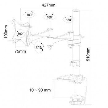 Newstar Soporte de escritorio para monitor FPMA-D1330SILVER
