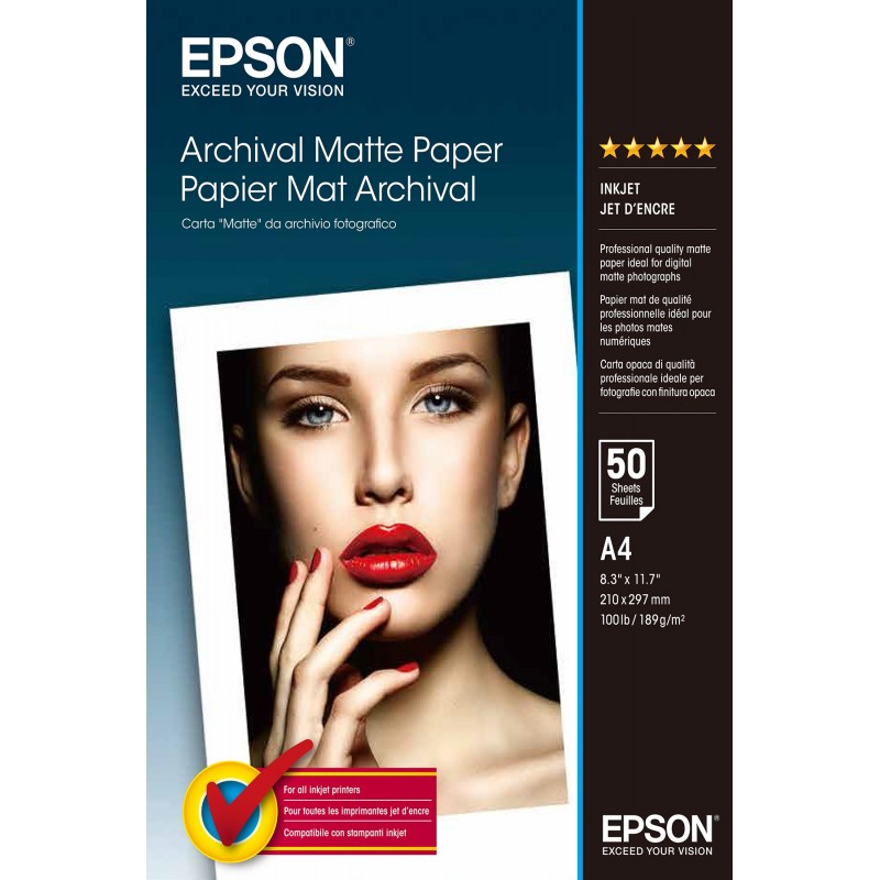 Epson Archival Matte Paper - A4 - 50 hojas C13S041342