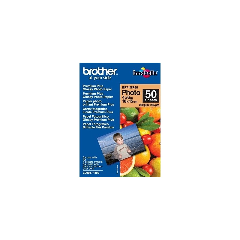 Brother BP71GP50 Premium Glossy Photo Paper papel fotográfico Blanco