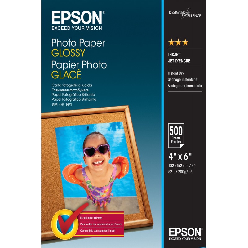Epson Photo Paper Glossy - 10x15cm - 500 Hojas C13S042549