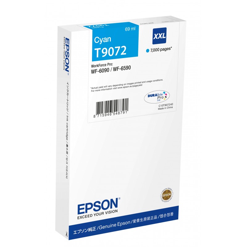 Cartucho de tinta Original Epson T9072 Cian XXL C13T907240