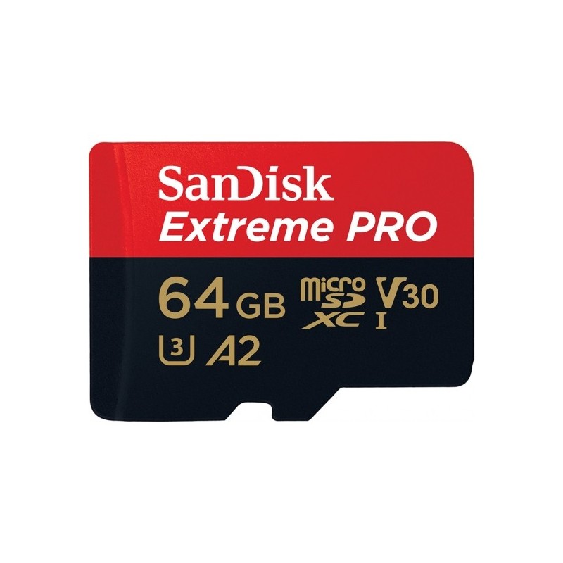 SanDisk 64GB Extreme Pro microSDXC 64GB MicroSDXC Clase 10 Negro, Rojo SDSQXCY-064G-GN6MA