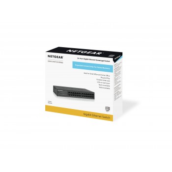 Netgear GS324 No administrado Gigabit Ethernet (10 100 1000) Negro 1U GS324-100EUS