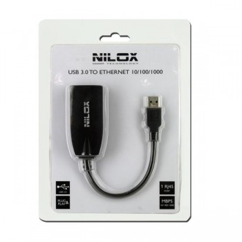 Nilox NXCON01 -  USB A RJ45 Negro