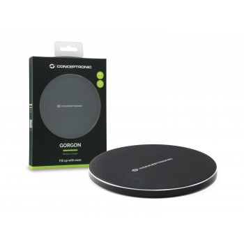 Conceptronic GORGON01B, Interior, USB, Cargador inalámbrico, Negro