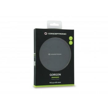 Conceptronic GORGON01B, Interior, USB, Cargador inalámbrico, Negro