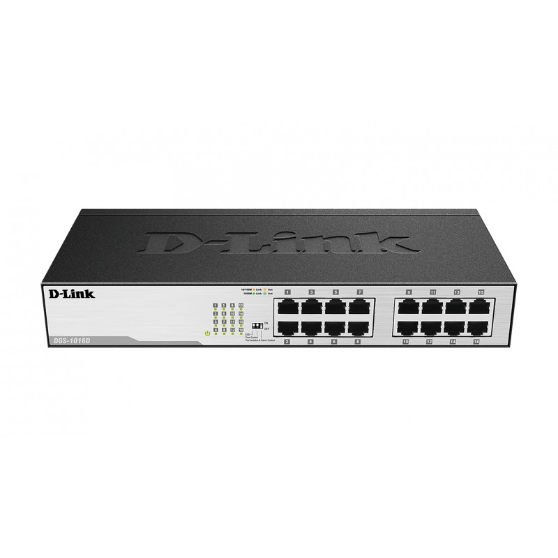 D-Link DGS-1016D E 16 puertos RJ-45 Negro, Metálico DGS-1016D
