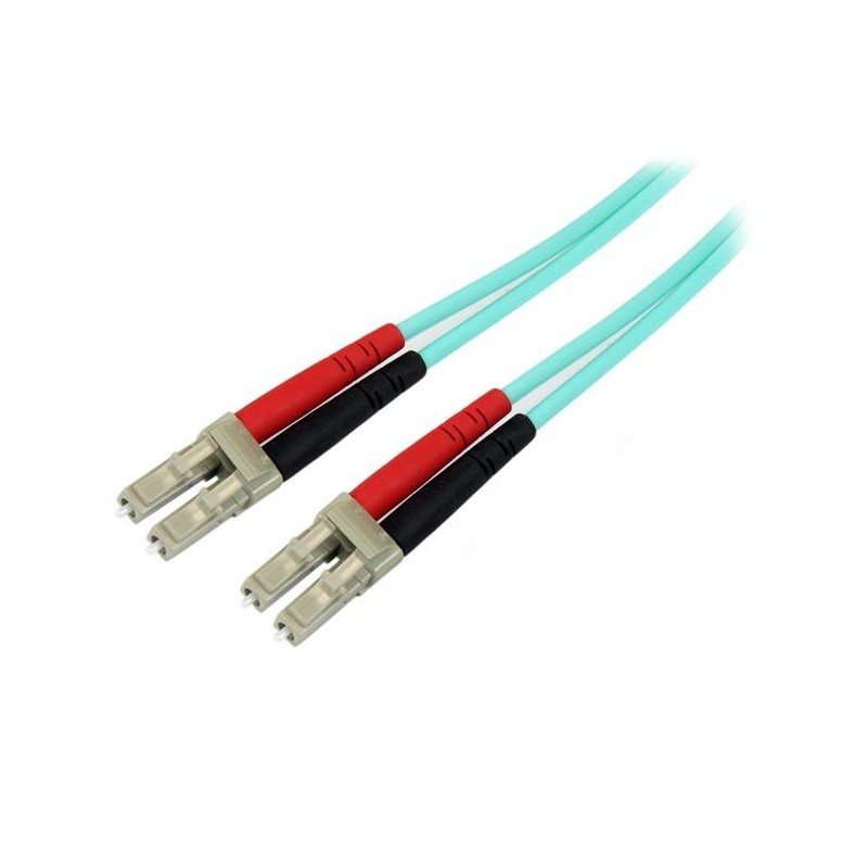 StarTech.com Cable de 1m de Fibra Óptica Dúplex Multimodo OM4 de 100Gb 50 125 LSZH LC a LC - Aguamar 450FBLCLC1