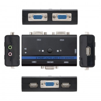 Nanocable KVM SWITCH VGA USB 1U-2PC+CABLE 10.12.0001