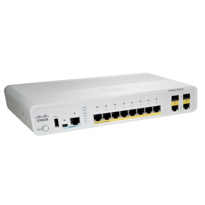 Cisco Catalyst WS-C2960C-8PC-L switch Gestionado L2 Fast Ethernet (10 100) Blanco Energía sobre Ethe