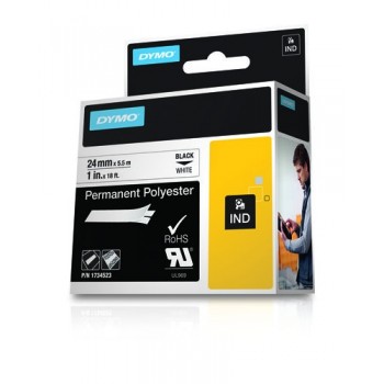 DYMO Poliéster Permanente IND, Negro sobre blanco, Multicolor, Poliéster, -40 - 150 ºC, UL 969, DYMO 1734523