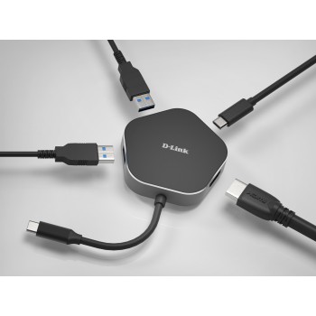 D-Link DUB-M420 - USB 3.0 (3.1 Gen 1) Type-C Negro, Plata
