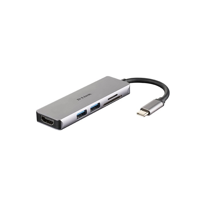 D-Link DUB-M530 - USB 3.0 (3.1 Gen 1) Type-C Aluminio, Negro