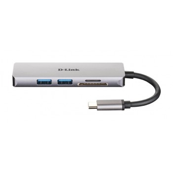 D-Link DUB-M530 - USB 3.0 (3.1 Gen 1) Type-C Aluminio, Negro