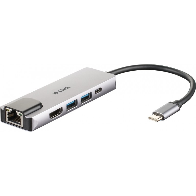 D-Link DUB-M520 - USB 3.0 (3.1 Gen 1) Type-C Aluminio, Negro