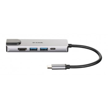 D-Link DUB-M520 - USB 3.0 (3.1 Gen 1) Type-C Aluminio, Negro