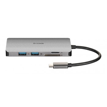 D-Link DUB-M610 - USB 3.0 (3.1 Gen 1) Type-C Aluminio, Negro