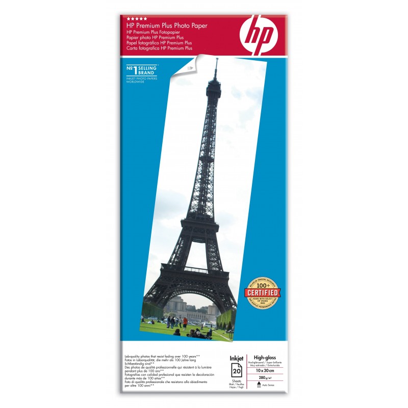 HP Premium Plus High-gloss papel fotográfico Blanco De alto brillo A4 Q6573A