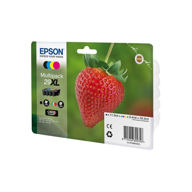 Epson 29XL CMYK Negro, Cian, Magenta, Amarillo C13T29964010