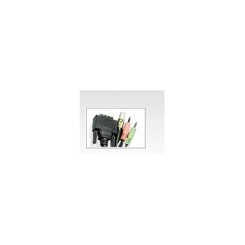 Aten 6ft USB DVI-D Single Link, USB, USB, DVI-D, DVI-D (M), USB A (M), 2 x 3.5mm Jack, DVI-D (M), US 2L-7D02U