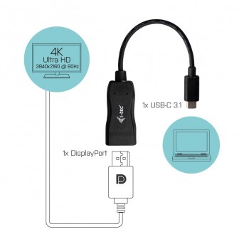 i-tec USB-C Display Port Adapter 4K 60 Hz C31DP60HZP