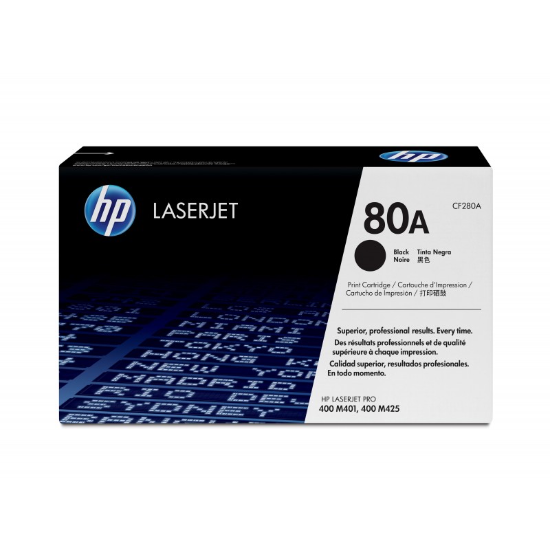 Cartucho de toner original LaserJet HP 80A negro CF280A