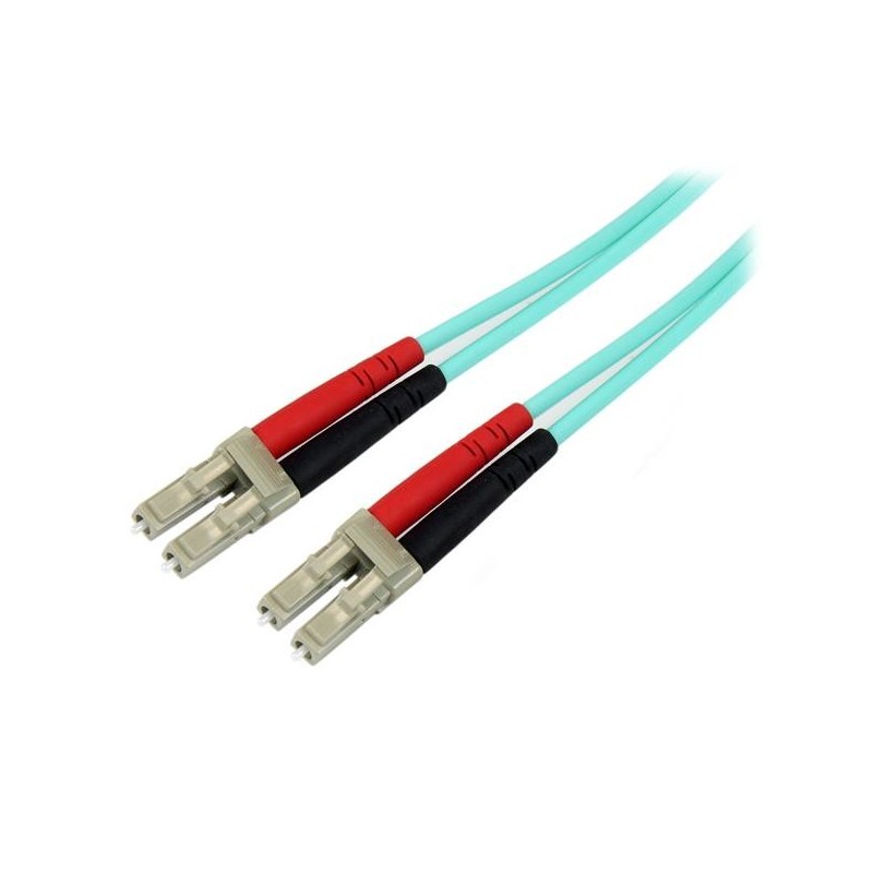 StarTech.com Cable de Fibra Óptica Patch de 10Gb Multimodo 50 125 Dúplex LSZH LC a LC de 10m – Aqua, A50FBLCLC10