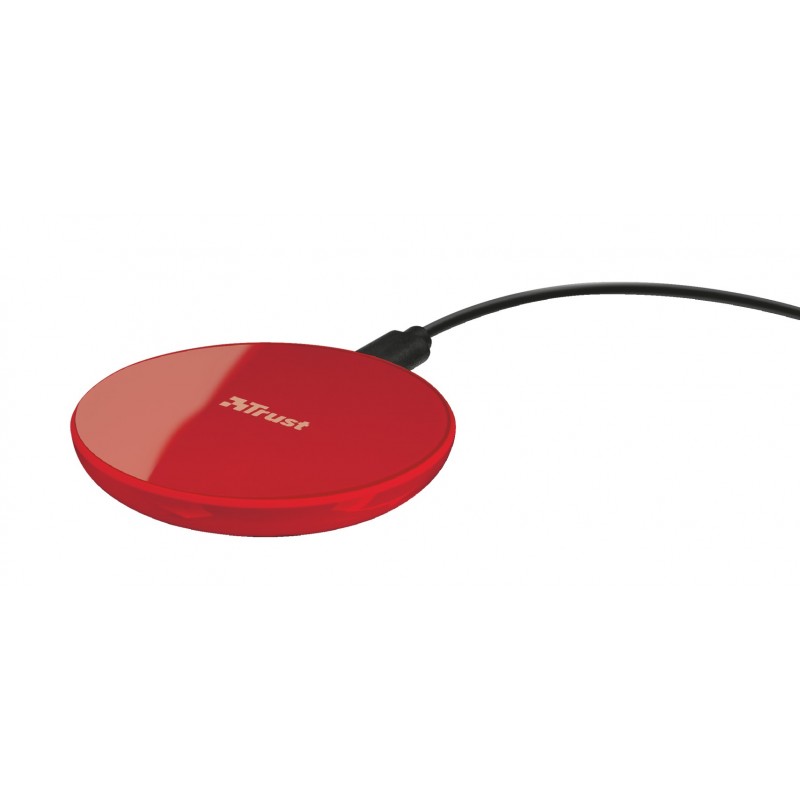CARGADOR INALÁMBRICO TRUST URBAN PRIMO ROJO - TOCAR Y CARGAR - INDICADOR CARGA LED - PARA SMARTPHONE 22818