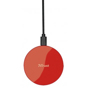 CARGADOR INALÁMBRICO TRUST URBAN PRIMO ROJO - TOCAR Y CARGAR - INDICADOR CARGA LED - PARA SMARTPHONE 22818