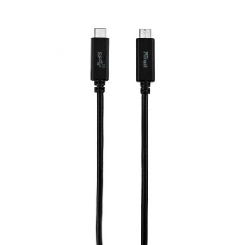 CABLE USB TIPO-C MACHO a USB TIPO-C MACHO TRUST URBAN REVOLT 1 METRO - NEGRO (carga 3A 60w) velocida 21178