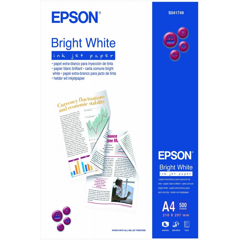 Epson Bright White - Papel - papel normal - A4 (210 x 297 mm) - 90 g m2 - 500 piezas C13S041749