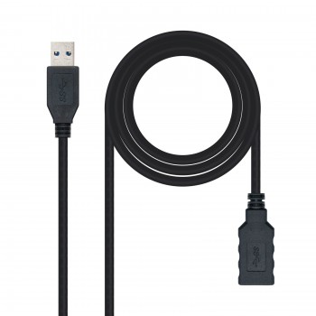 Nanocable Cable USB 3.0, Tipo A M-A H, Negro, 3.0  10.01.0903-BK