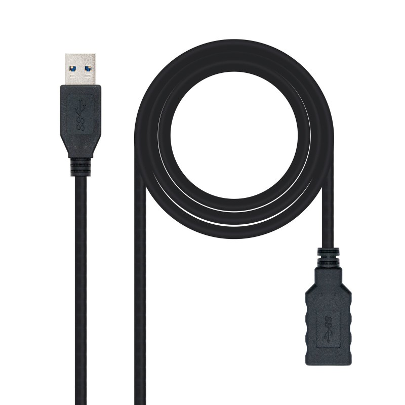 Nanocable Cable USB 3.0, Tipo A M-A H, Negro, 3.0  10.01.0903-BK