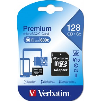 Verbatim Premium 128GB MicroSDXC Clase 10 UHS-I 44085