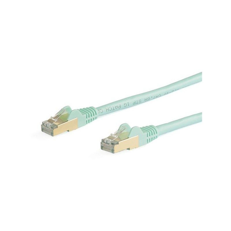 StarTech.com Cable de 10m de Red Ethernet CAT6a Aqua RJ45 STP 6ASPAT10MAQ