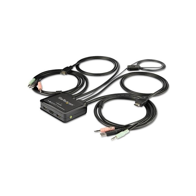 StarTech.com Switch KVM de 2 Puertos HDMI con Cables Incorporados - USB 4K 60Hz SV211HDUA4K