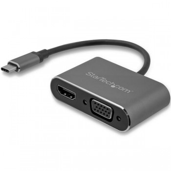 StarTech.com Adaptador USB-C a VGA y HDMI - 2en1 - 4K 30Hz - Gris Espacial - Adaptador Gráfico Exter CDP2HDVGA           
