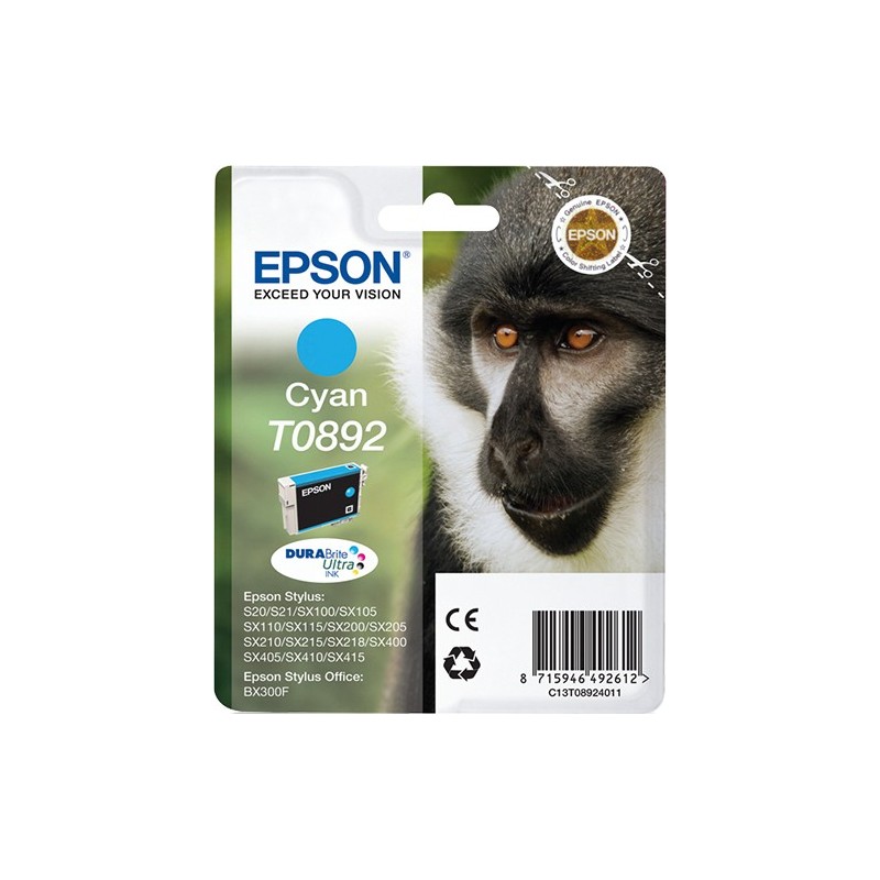 Epson Monkey Cartucho T0892 cian C13T08924011