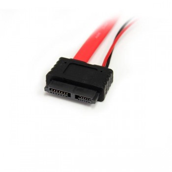 StarTech.com Cable SATA de Línea Delgada a SATA de 36 pulgadas con Adaptador de Alimentación LP4, 50 SLSATAF36T-STT