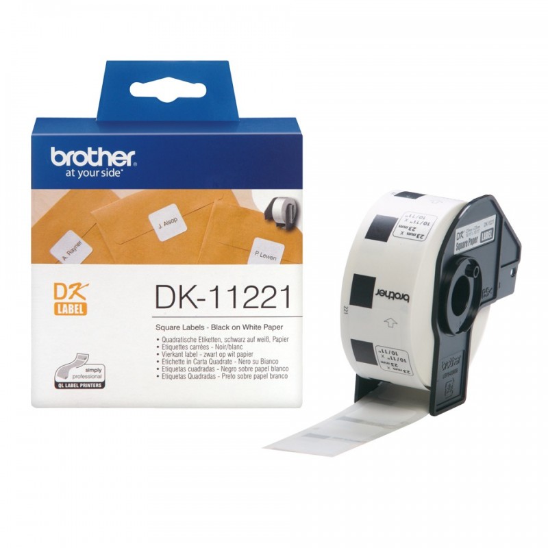 DK-11221 Label Square White 23mm DK11221