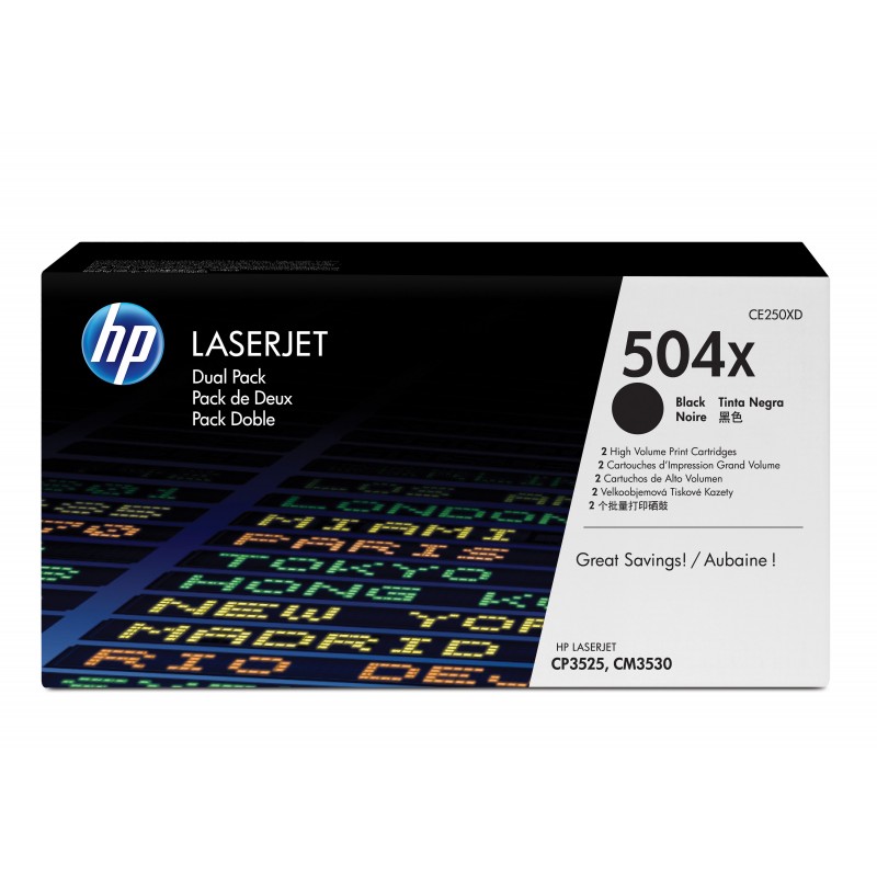 HP 504X Original Negro CE250XD