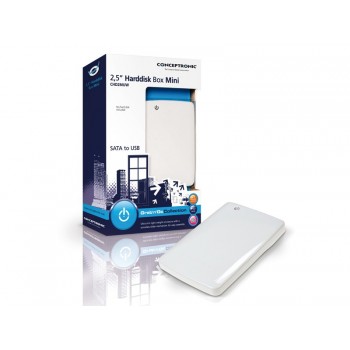 Conceptronic CHD2MUW, 2.5", SATA, Serial ATA II, Serial ATA III, SSD, Hembra, SSD enclosure, Blanco